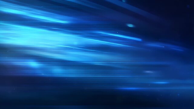 Abstract background featuring glowing blue light streaks and digital particle motion effect for futuristic motion graphic design elements on dark backdrop in high quality video for creative projects.