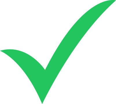 green checkmark icon approval symbol isolated on transparent background