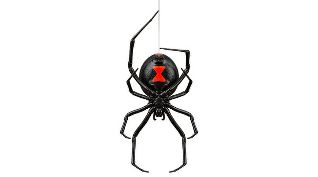 Highly Detailed Black Widow Spider Close-Up