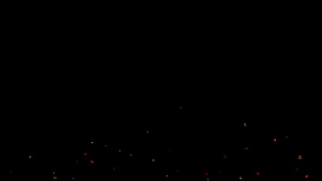 Confetti shower, colorful celebration particles animation, metallic glitter foil rain in slow motion, realistic cinematic party feel, award ceremony, jubilee, New Year's party or product presentations