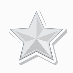 Obraz premium Silver Star Icon with Shadow