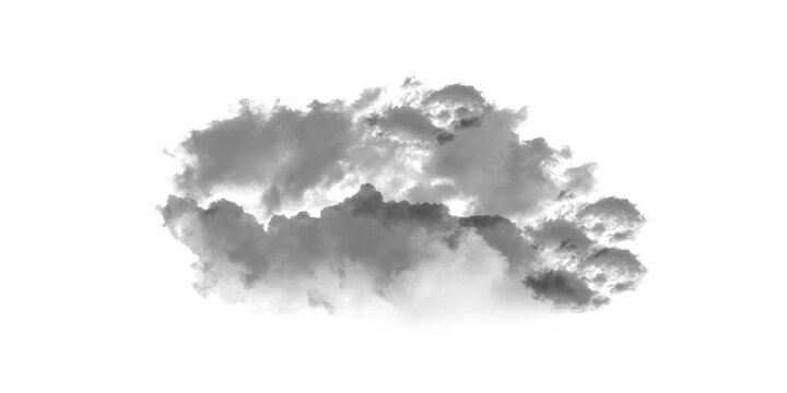 Cohesive grey smoke cloud graphic as transparent cutout