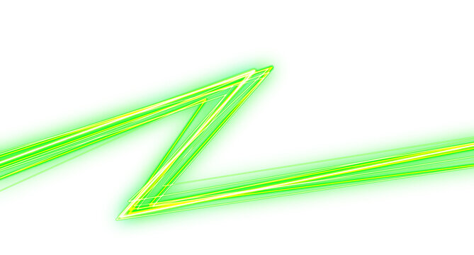 Bright Green Electric Light Streak with Zigzag Motion