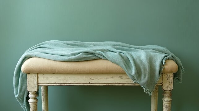 Cozy Bedroom Bench with Soft Blanket