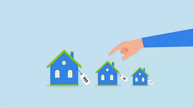 A hand holding a residential house icon vector illustration representing a real estate property building concept for a mortgage business logo design or home sale sign