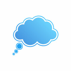Obraz premium Blue Thought Bubble Icon