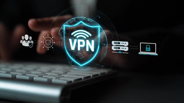 Modern Virtual Private Network Concept for Digital Security and Online Privacy, Visual Representation of Data Protection and Secure Connections Sigmoid