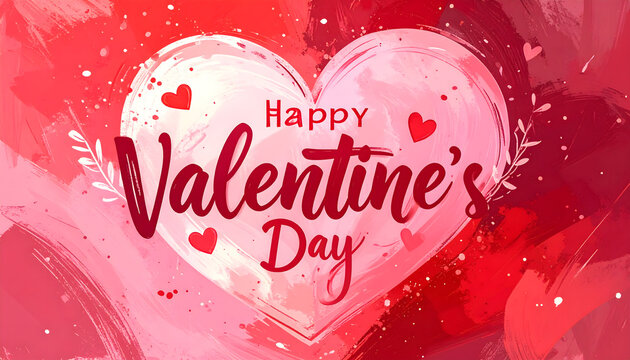 Happy Valentine day greeting card design with a red heart vector illustration and romantic pink holiday decoration for a mother's gift or celebration sign