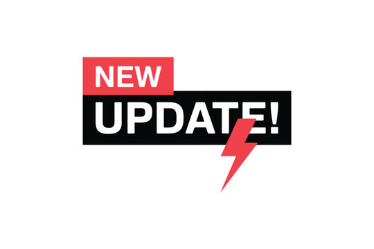 New update announcement logo vector design with modern abstract icon style for product release, notification, and digital branding use.