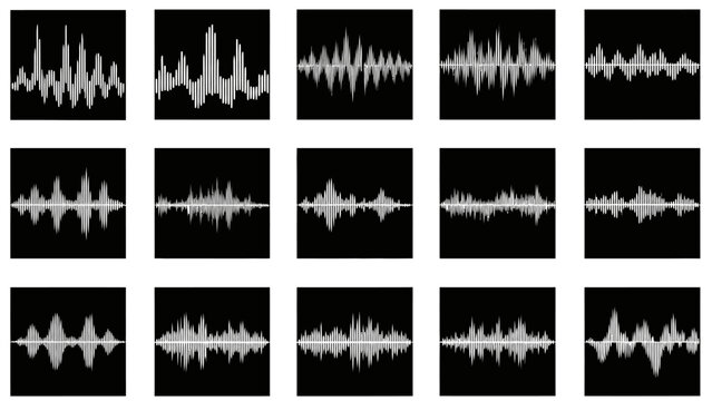 Collection of various waveform patterns.