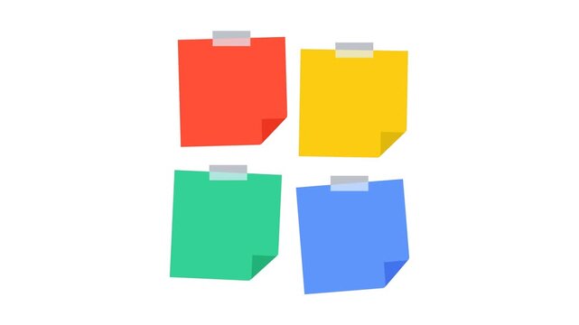 Colorful sticky note animation for office communication