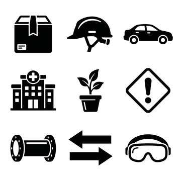Various Industrial and Safety Icons.