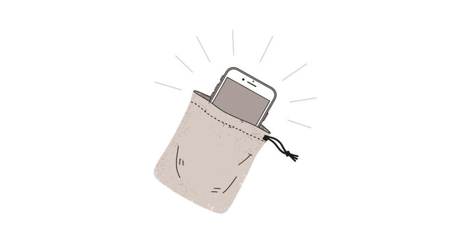 Small bag with wallet and money concept, personal finance and savings illustration for budgeting, expense management and everyday financial planning