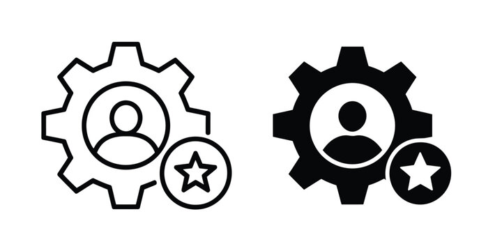 Skills icon vector set. black solid silhouette style for abilities, talent, and professional development illustration design.