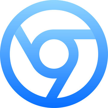 Professional blue gradient web browser sign for global internet network and online connection ui