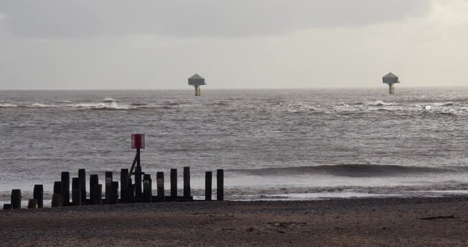 Extra wide shot of South Beach and Claremont pier at Lowestoft