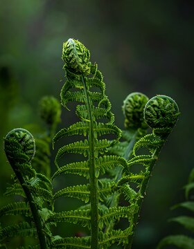 Ferns in a lush green environment.
