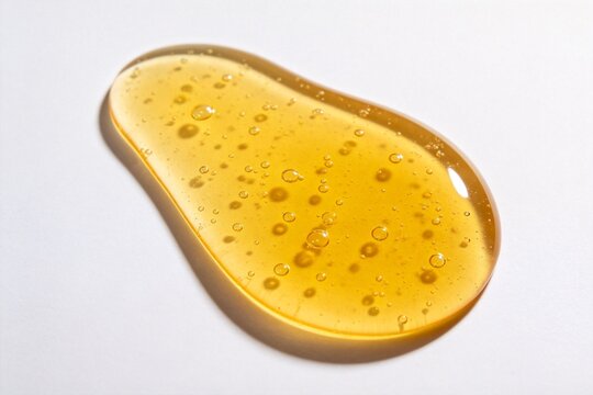 Yellow transparent gel with bubbles