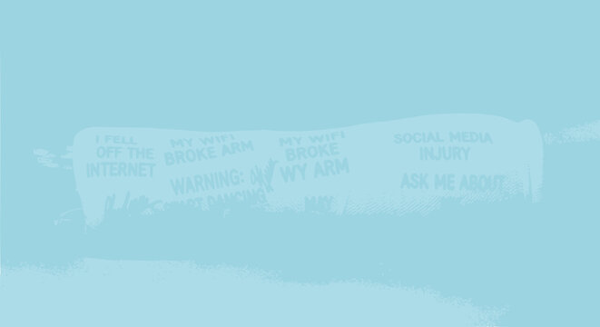 Funny Broken Arm Injury Warning Band - Humorous Social Media Concept