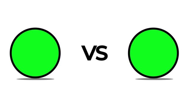 Green Circle vs Green Circle Animation &ndash; Simple VS Comparison Loop