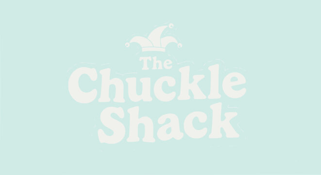 The Chuckle Shack Logo with Jester Hat Icon on Light Blue Background