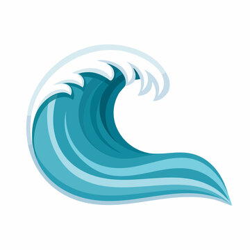 Stylized Blue Ocean Wave Illustration