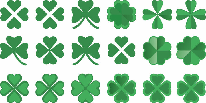 green clover pattern on white background vector illustration