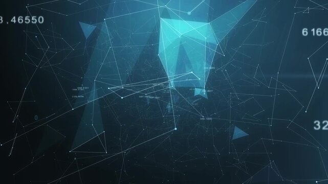 Modern Digital Network Visualization with Geometric Blue Light Connections