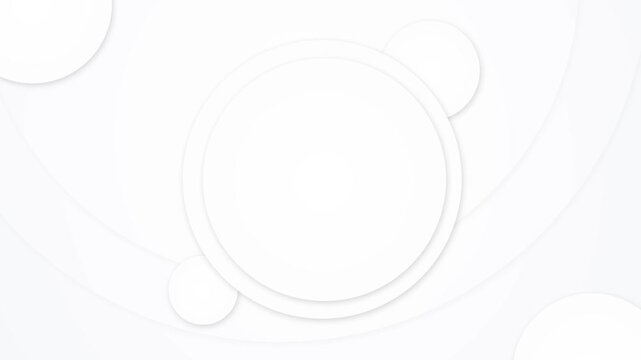 Clean white circle background soft paper layers, raised round shapes, gentle shadows, bright copy space. product , medical slides, corporate promos, app previews, logo reveals, minimal motion overlays