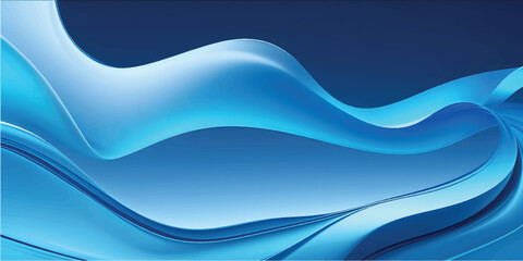 Elegant transparent blue gradient glass or plastic curve surface - dynamic innovative and clean abstract 3d rendering background. © SFahad