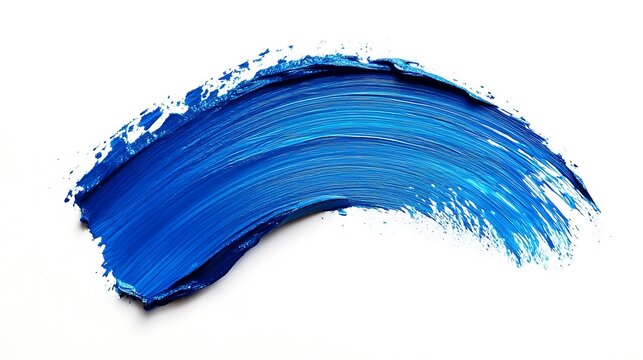 Blue paint stroke isolated on white background