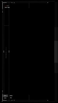 Minimal camera view screen guide lines, focus corners, dark empty center, recording interface style. film projects, social media videos, crime scenes, tech promos, video transitions, editing overlays.