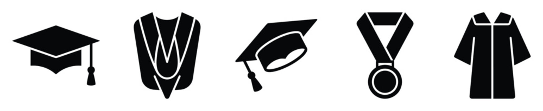 Graduation day academic regalia and achievement symbols for educational success events and ceremonies