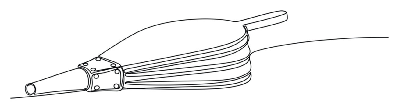 Continuous single line drawing of a classic bellows for fireplace fire management