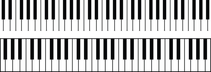 Minimal Piano Keyboard Layout Vector Illustration, Black and White Musical Keys Pattern, Full Octave Piano Keys Design © maxhabibullah001