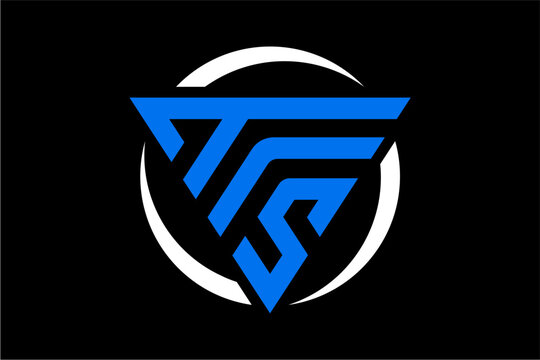 abstract initial TFS Blue Logo Design With White Circle.