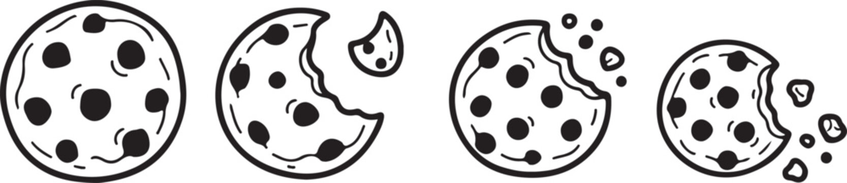 Cookies in various stages of being eaten