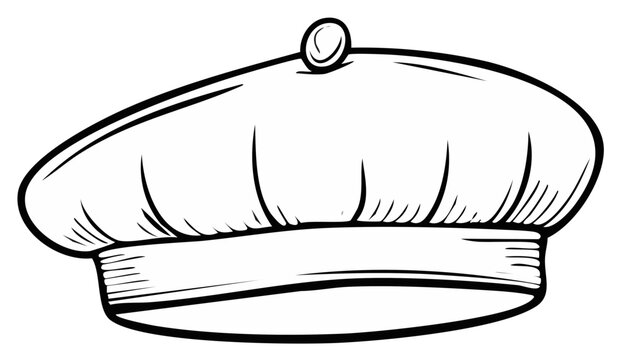 Beret Hat Illustration Artistic Fashionable Painter Casual Clothing Accessory Outline