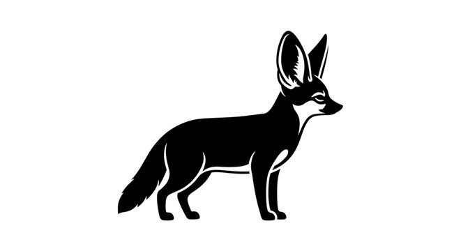 Black silhouette of fennec fox 2.