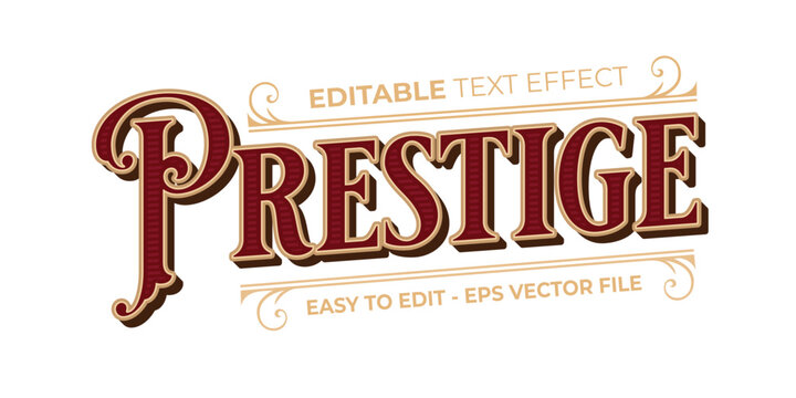 Prestige editable text effect, Victorian vintage text style