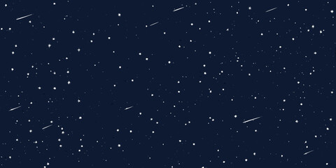 dark blue night sky with white stars and shooting stars scenic background high quality professional © Dayal