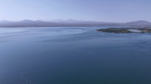 Drone View over Lake Sevan and Natural Landscape