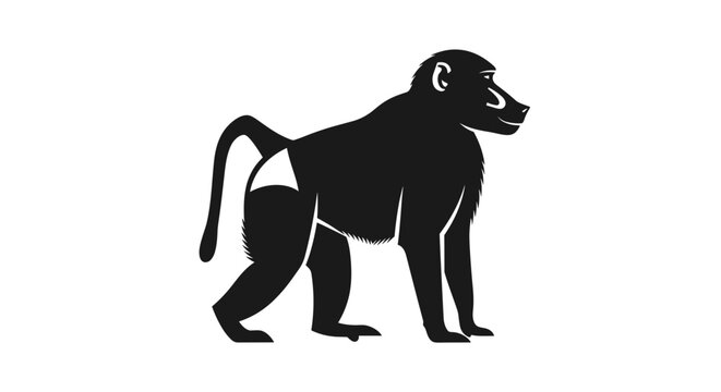 Black silhouette of a monkey 1.