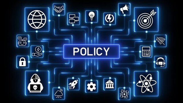 Cyber security and information concept design. technology privacy policy concept. business, finance and technology policy concept..4k Animation.