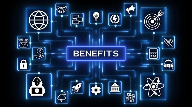 Employee benefits help to get the best human resources. Business concept.Internet, business, Technology and network concept.4k Animation.