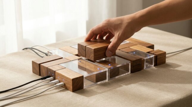 Person placing a cube into a table representing execution scalability control concepts in project management