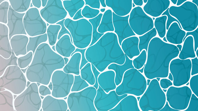 Stylized Turquoise Water Ripple Pattern with White Caustic Network and Gradient Depth.