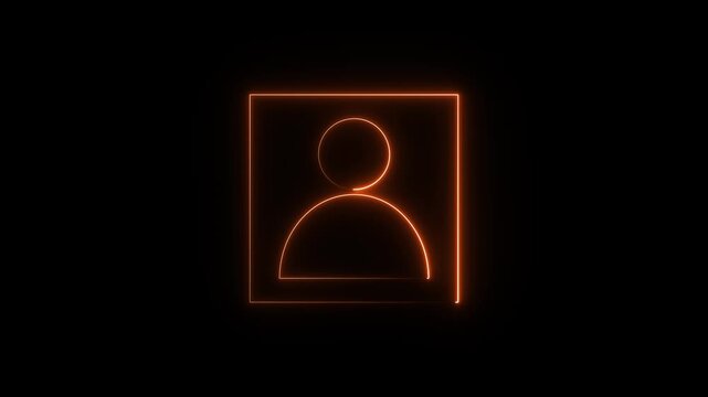 Neon Id card animation. Glowing Profile verify icon motion graphics. Animated personal information icon. NID card verify. Driver's license verified 4k video.