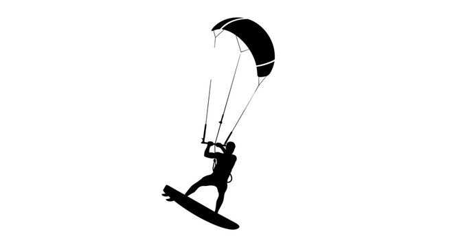 Man Parasailing in the Air.
