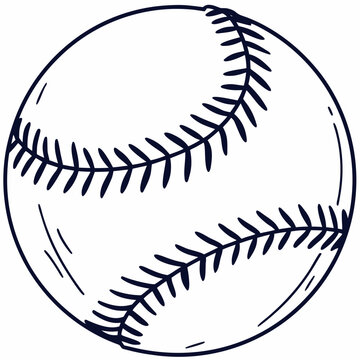 Simple Baseball Icon Outline